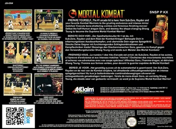 Mortal Kombat (USA) box cover back